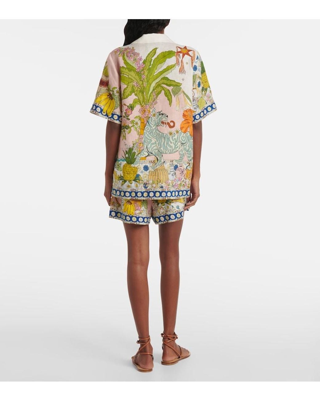 ALÉMAIS Metallic Hazel Printed Linen Shirt