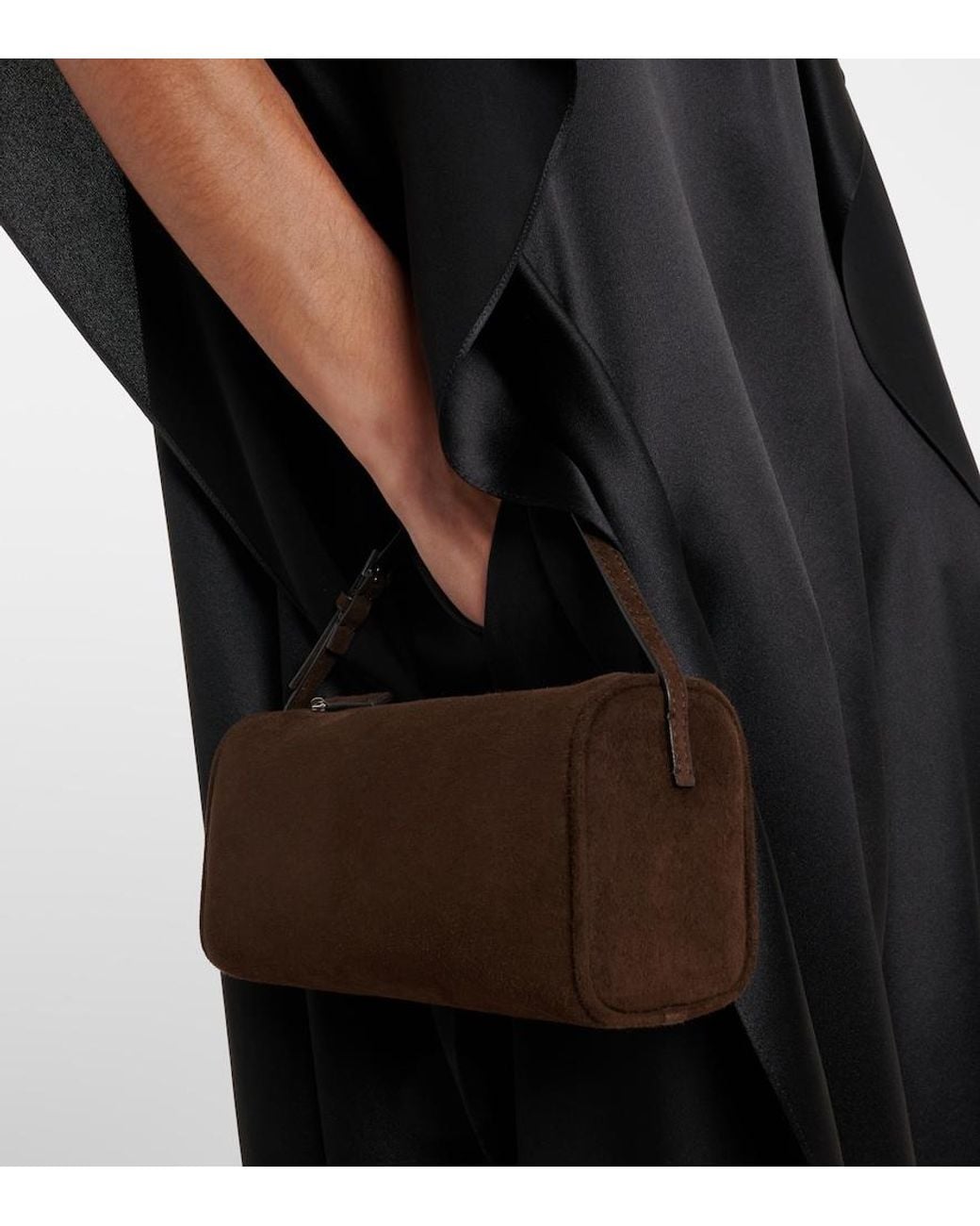 The Row Brown '90S Suede Top-Handle Bag
