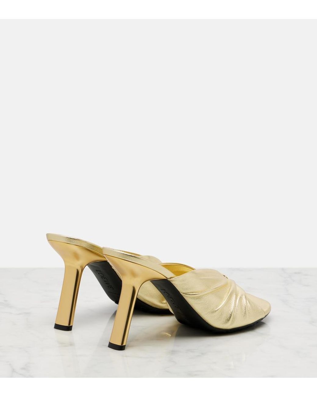 Loewe Metallic Paula's Ibiza Pebble Soft Leather Mules
