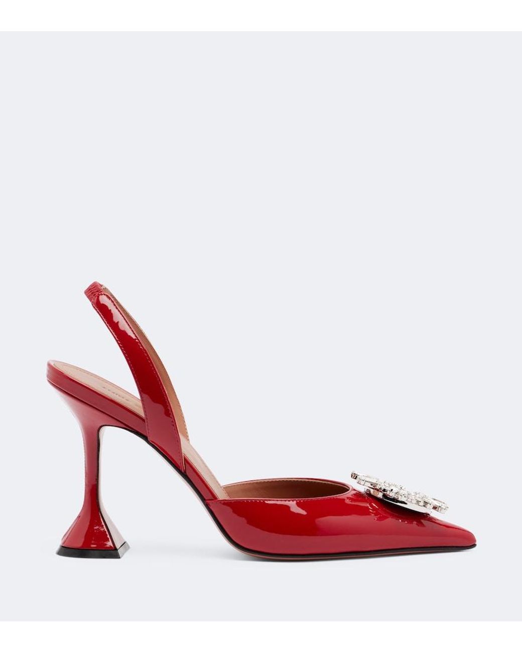 AMINA MUADDI Red Begum Embellished Leather Slingback Pumps