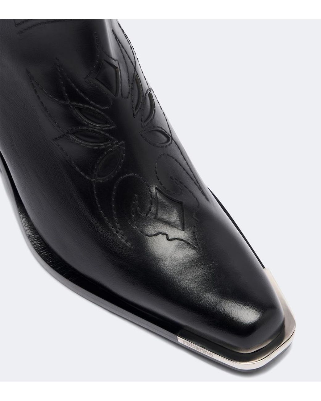 Rabanne Black Leather Cowboy Boots