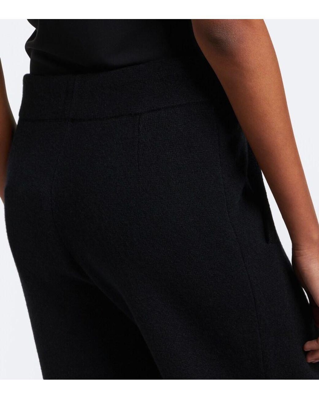God's True Cashmere Black Milano Cashmere Straight Pants With Tiger's Eye