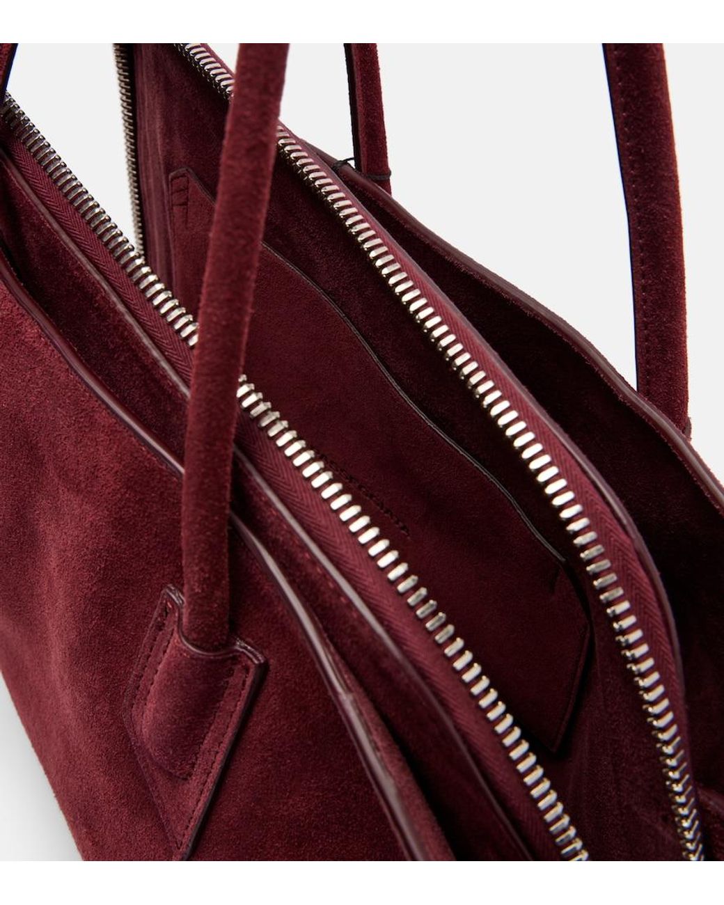 The Attico Red La Passeggiata Medium Suede Tote Bag