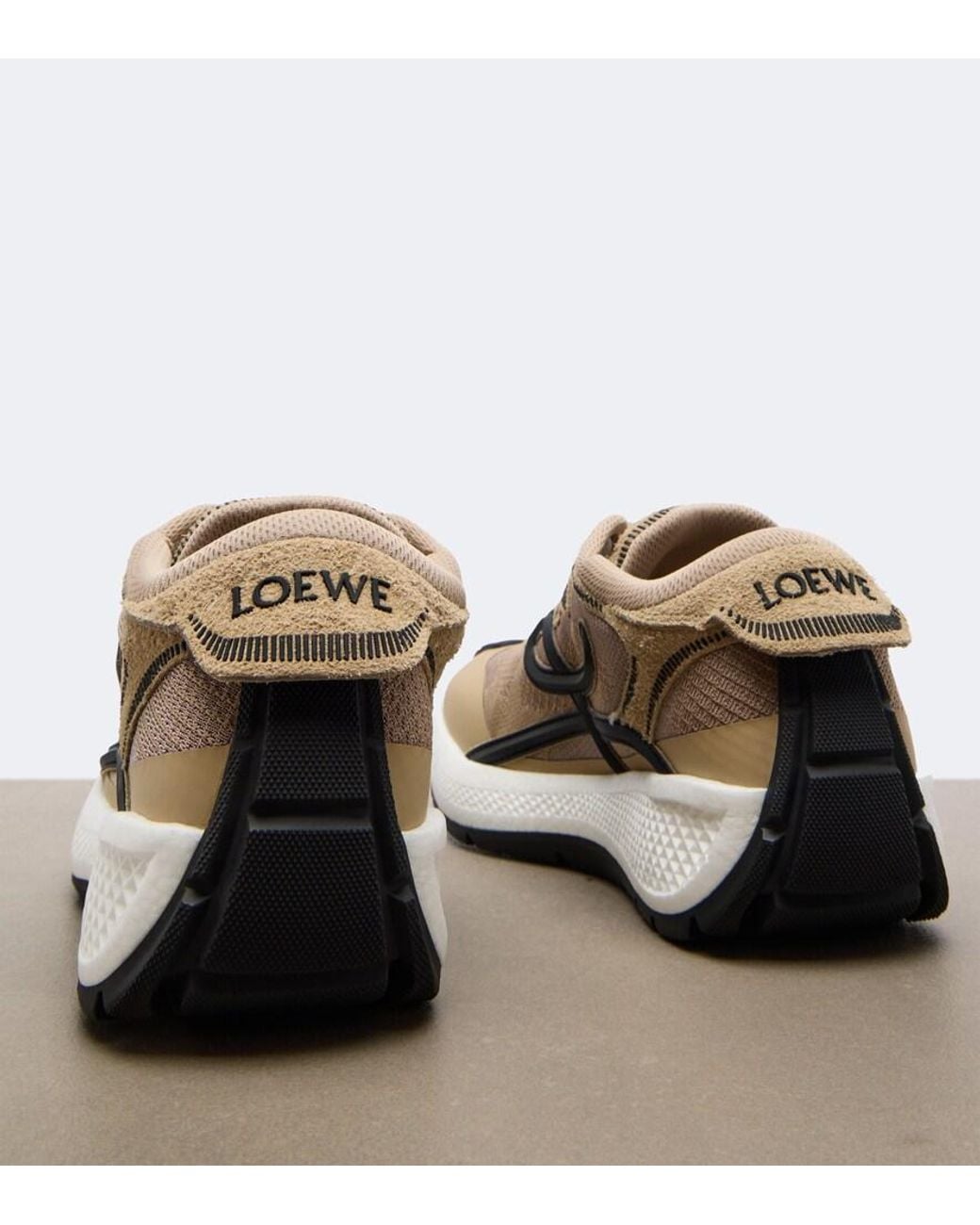 Loewe White Pogo Mesh-Trimmed Sneakers