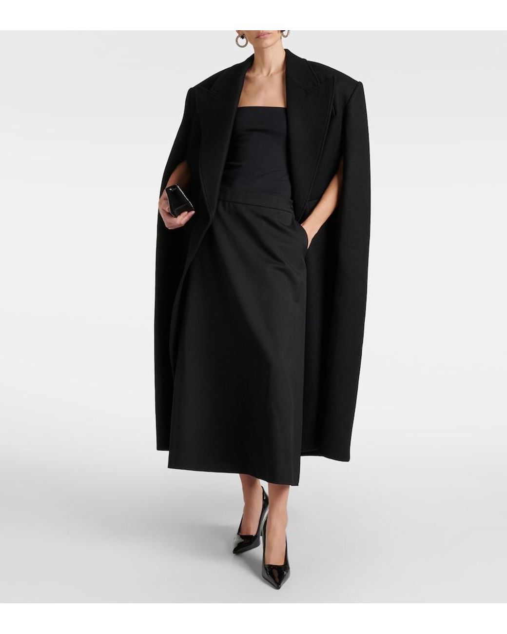 Wardrobe NYC Black Virgin Wool Midi Skirt