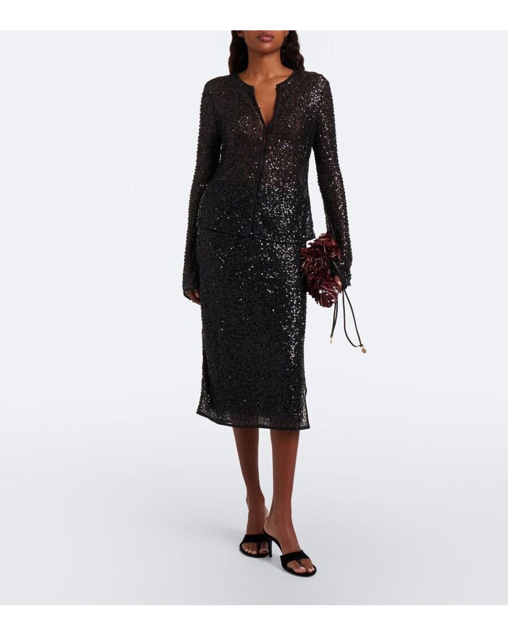 Sir Black Cassia Sequined Top