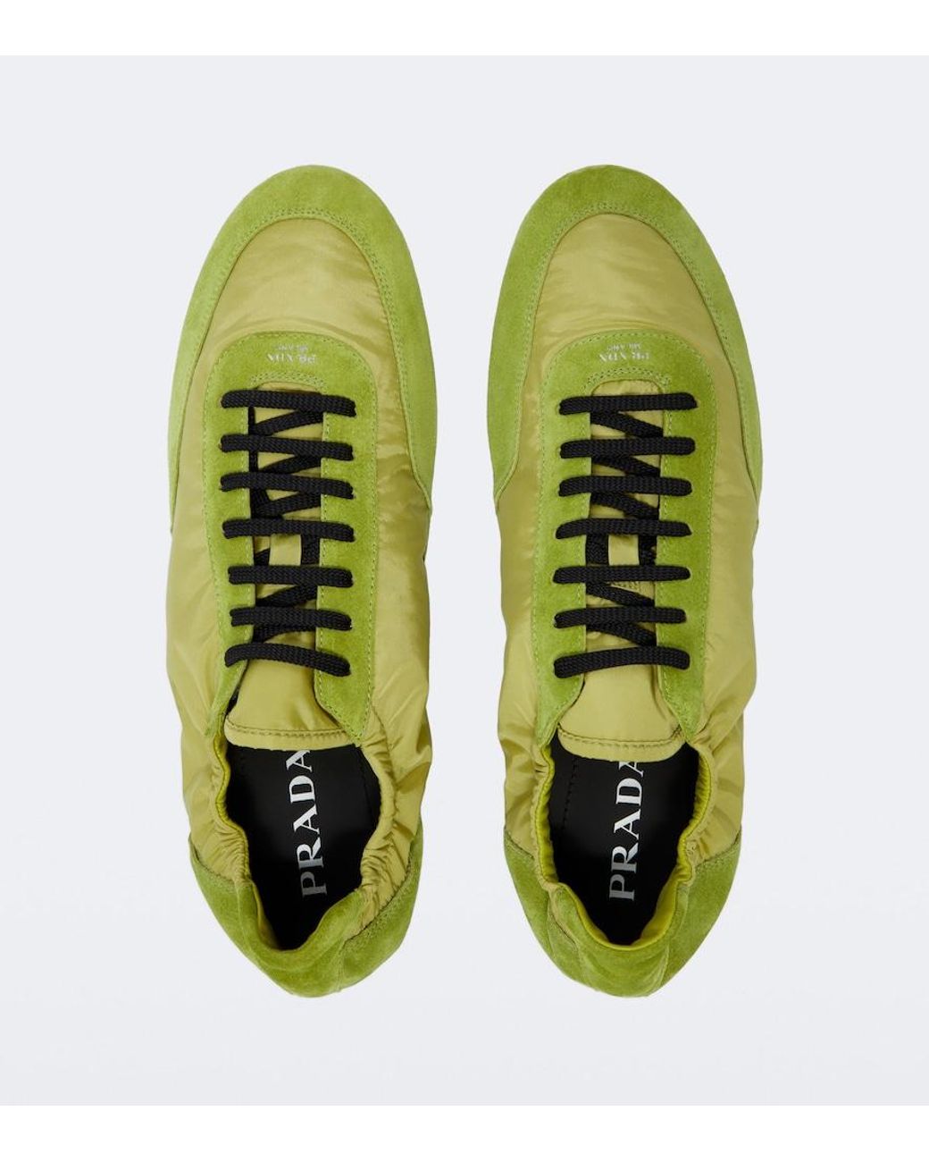 Prada Green Collapse Re-Nylon And Suede Sneakers for men