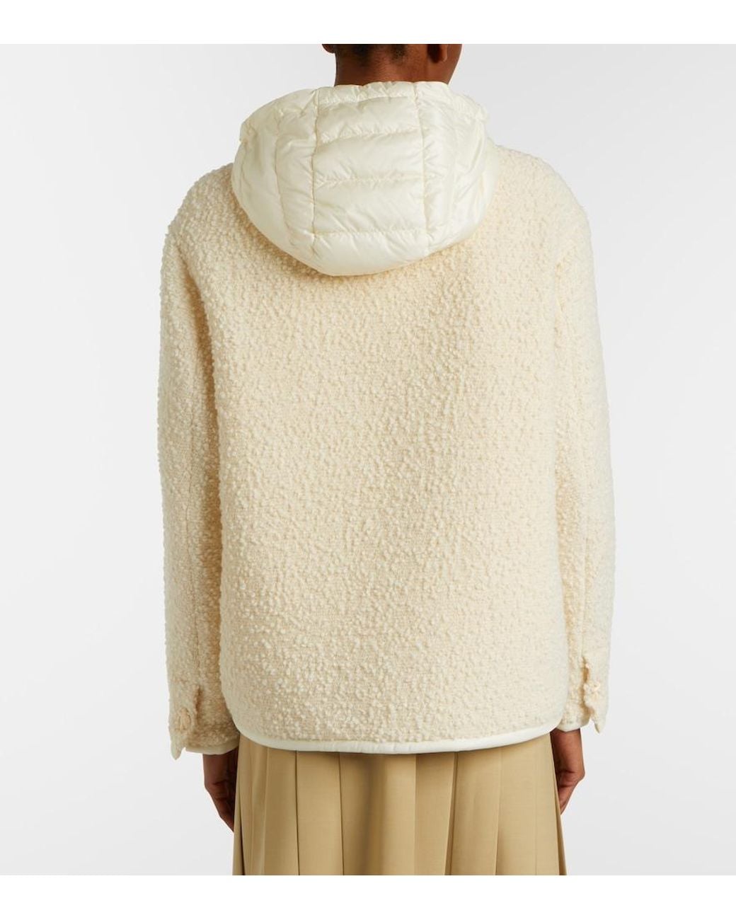 Moncler Natural Hylesine Wool And Cotton-Blend Down Jacket
