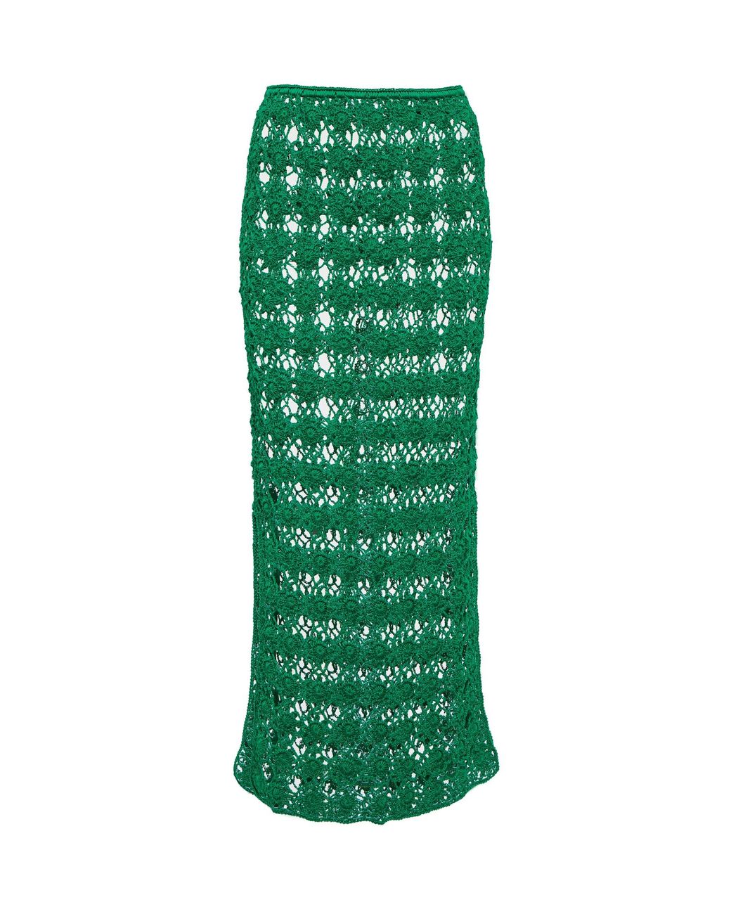 Anna Kosturova Rosette Crochet Cotton Maxi Skirt in Green | Lyst