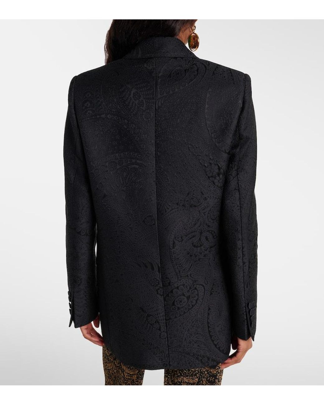 Etro Black Double-Breasted Blazer