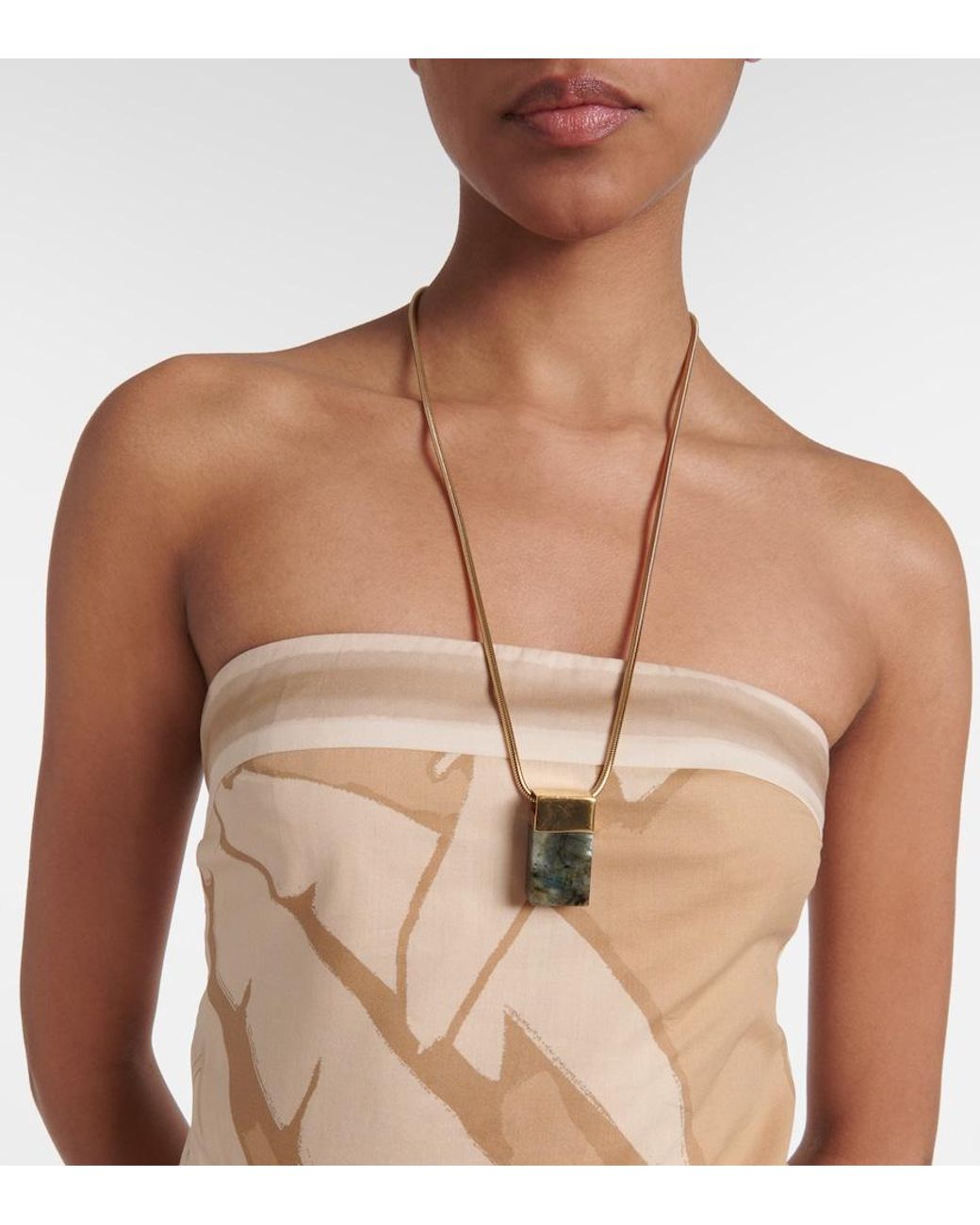 Johanna Ortiz Natural Palms Pontoon Cotton Poplin Midi Dress