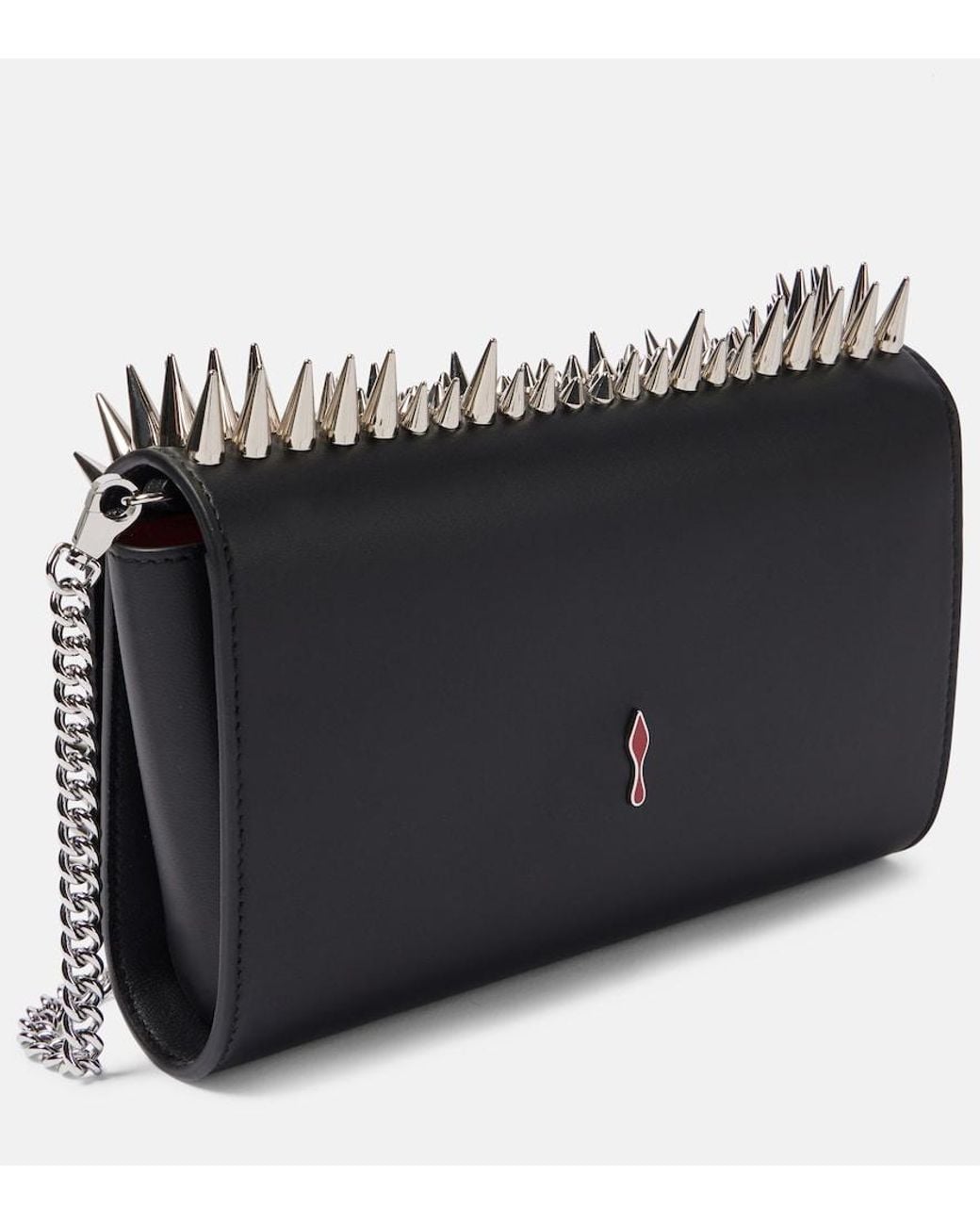 Christian Louboutin Black Paloma Spiked Leather Clutch
