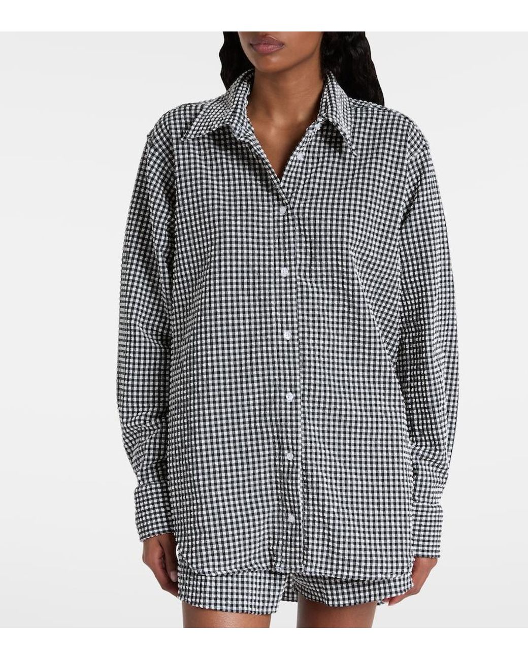 Hunza G Blue Gingham Oversized Shirt