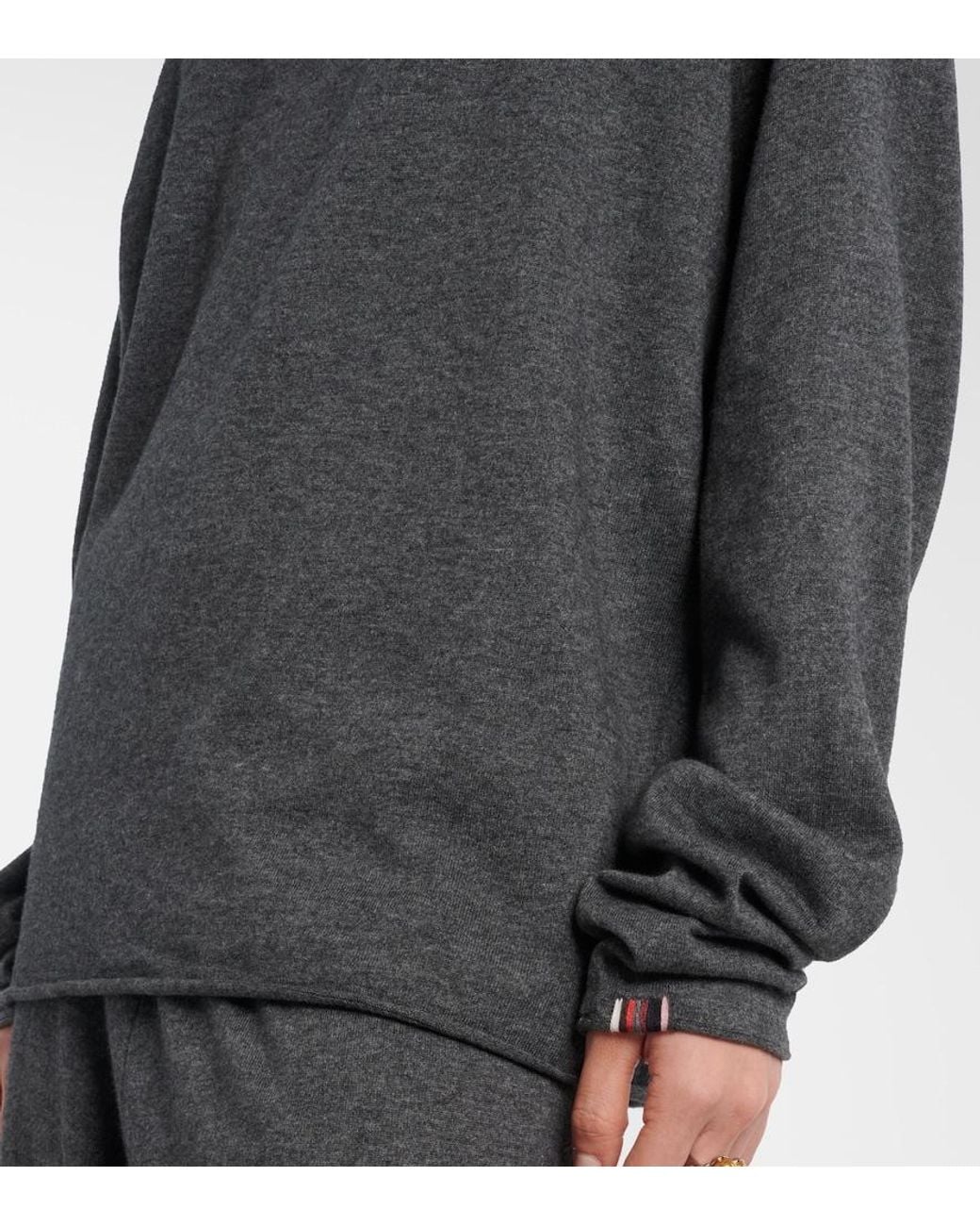 Extreme Cashmere Gray N°347 Aries Cotton And Cashmere Top