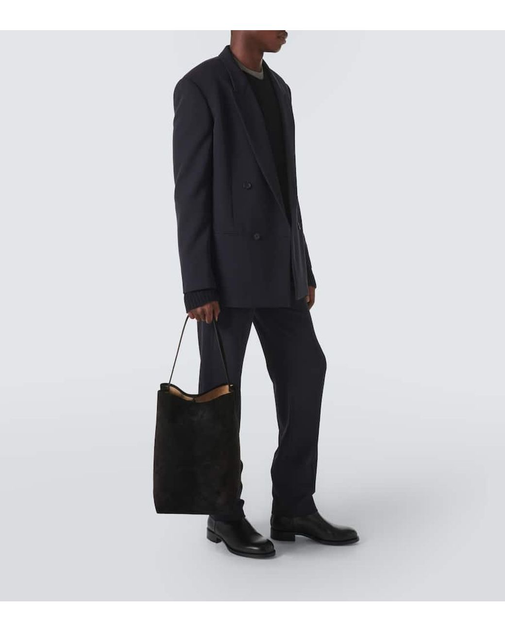 The Row Tote Bag N/S Parke Large Aus Veloursleder in Black für Herren