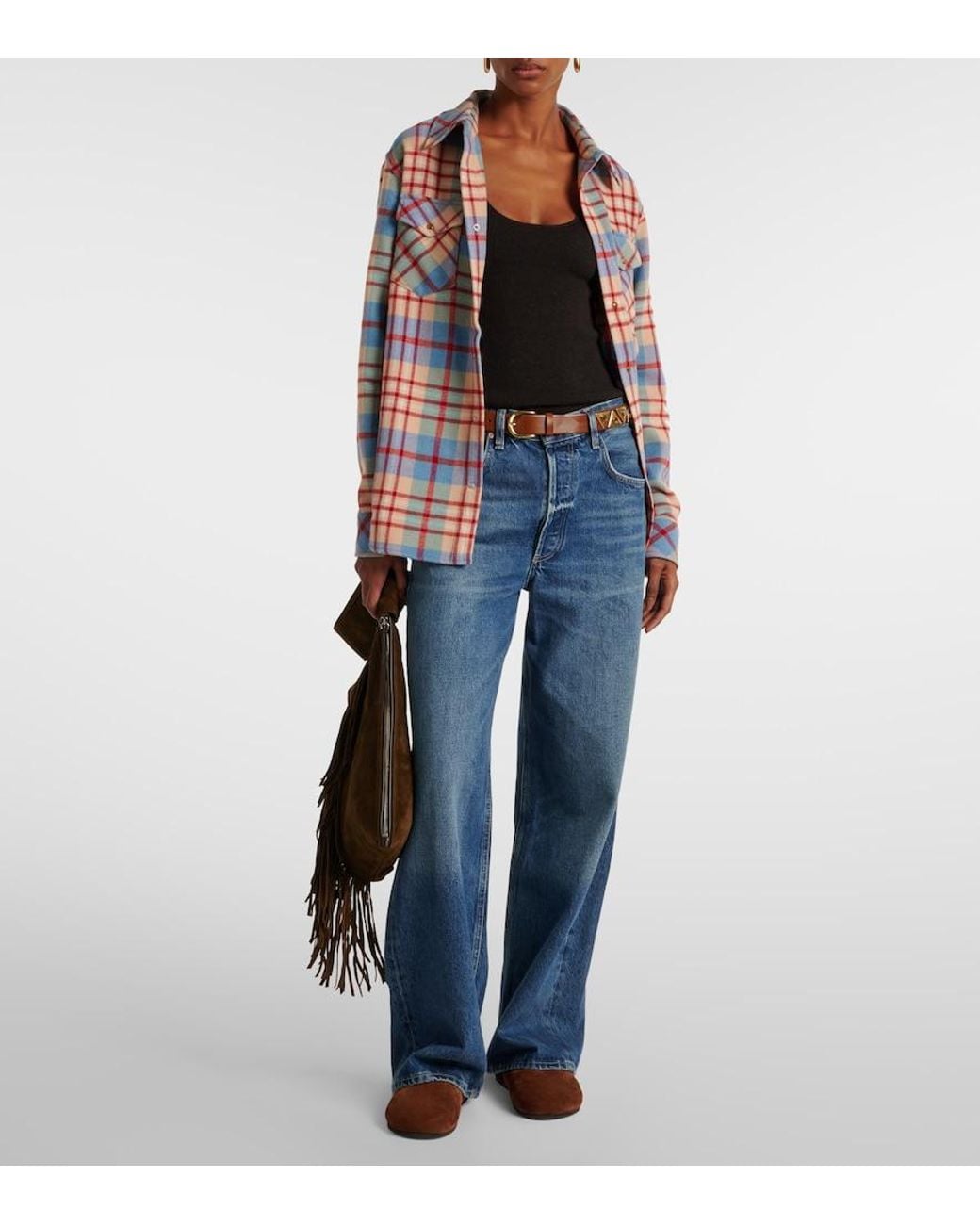 God's True Cashmere Multicolor Al's Run Plaid Cashmere Shirt