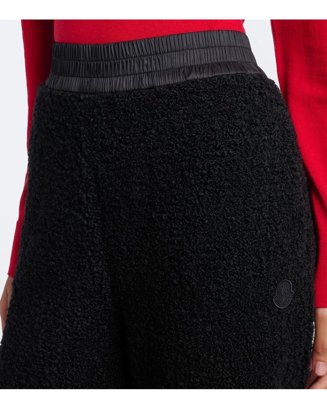 Moncler Black Boucle Wide-Leg Pants