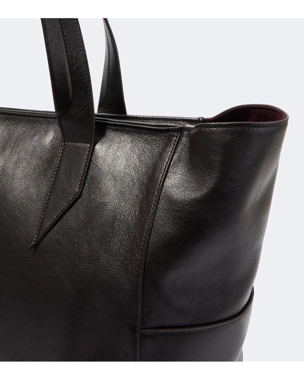 Metier Black Passerby East-West Leather Tote Bag for men