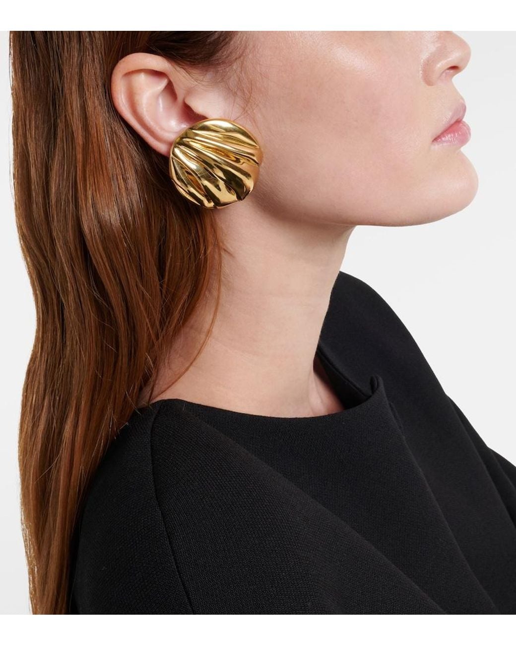 Chloé White Pleats Clip-On Earrings