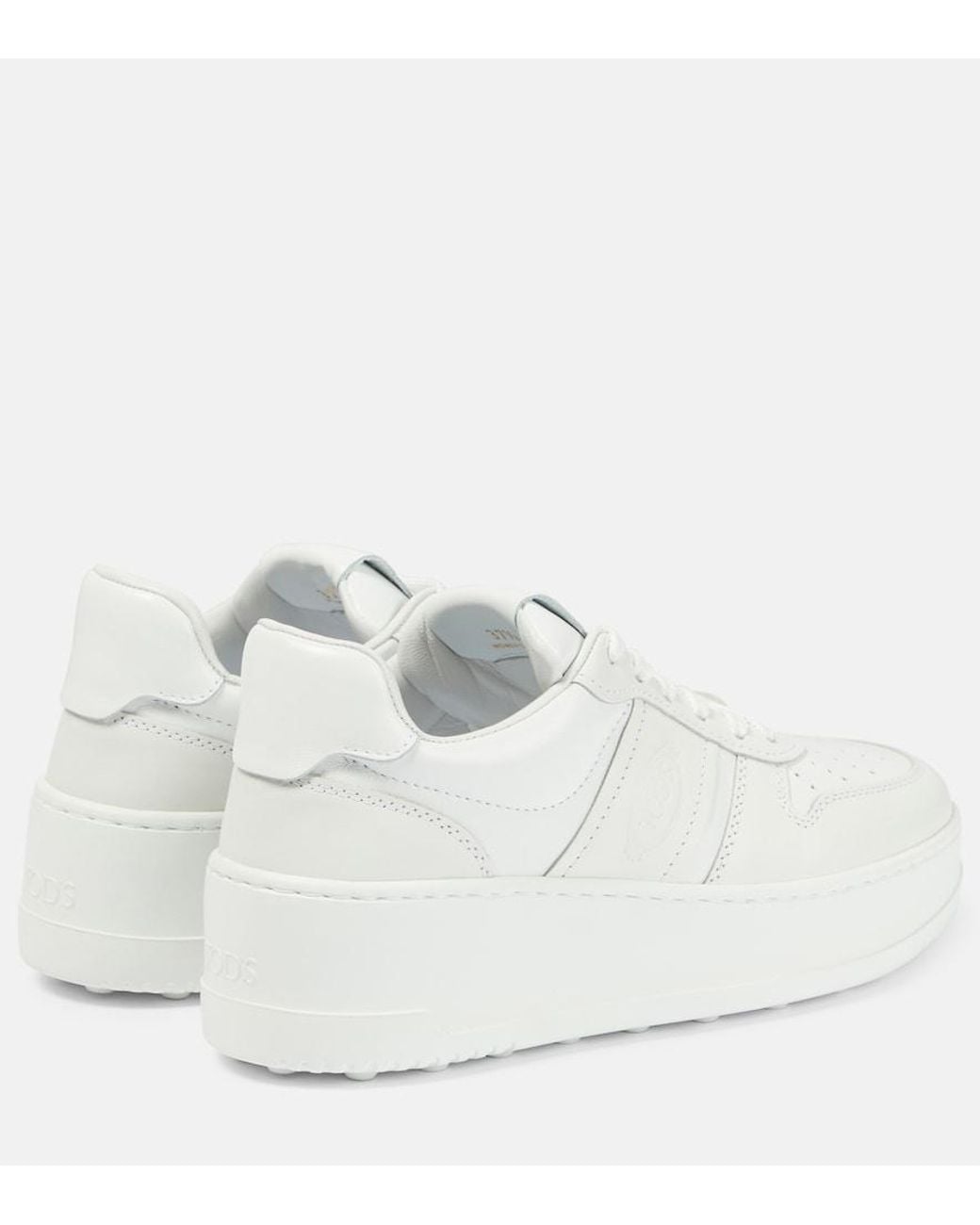 Tod's White Leather Platform Sneakers