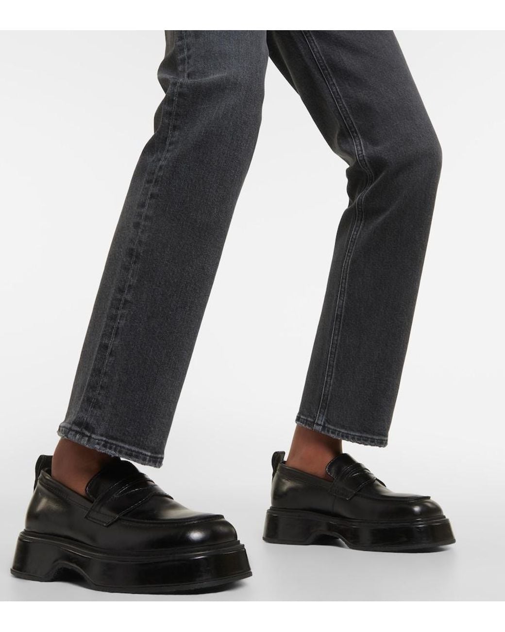 Agolde Gray Stovepipe High-Rise Slim Jeans