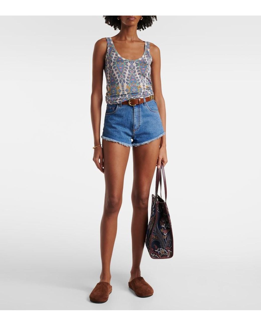 Top A Imprime Etro en coloris Blue
