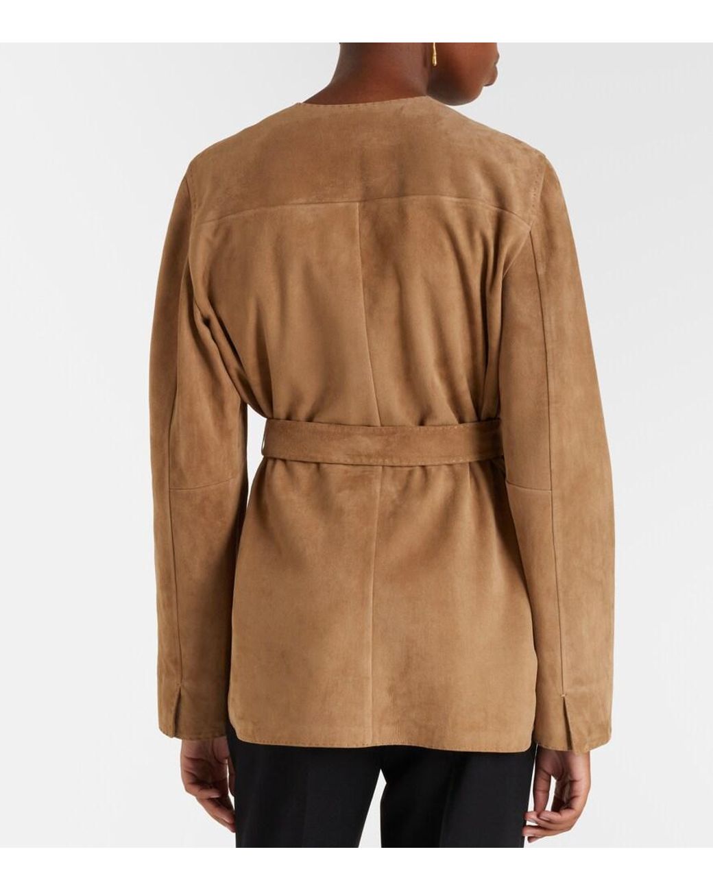 Max Mara Brown Abito Belted Suede Jacket