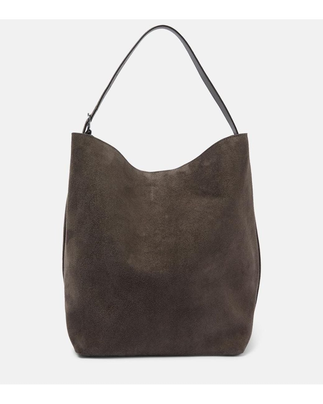 Totême Brown Belted Suede Tote Bag