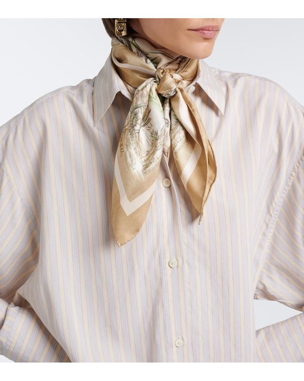 ALÉMAIS Metallic Scout Printed Silk Scarf