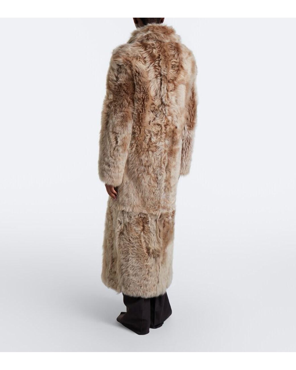 Yves Salomon Natural Reversible Shearling And Leather Coat