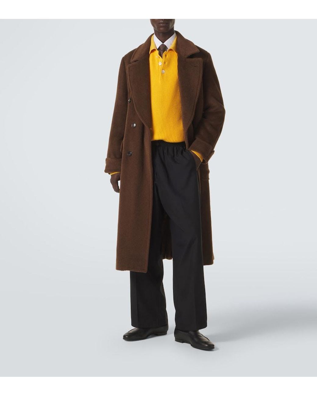 Umit Benan Yellow Diana Cashmere Polo Sweater for men
