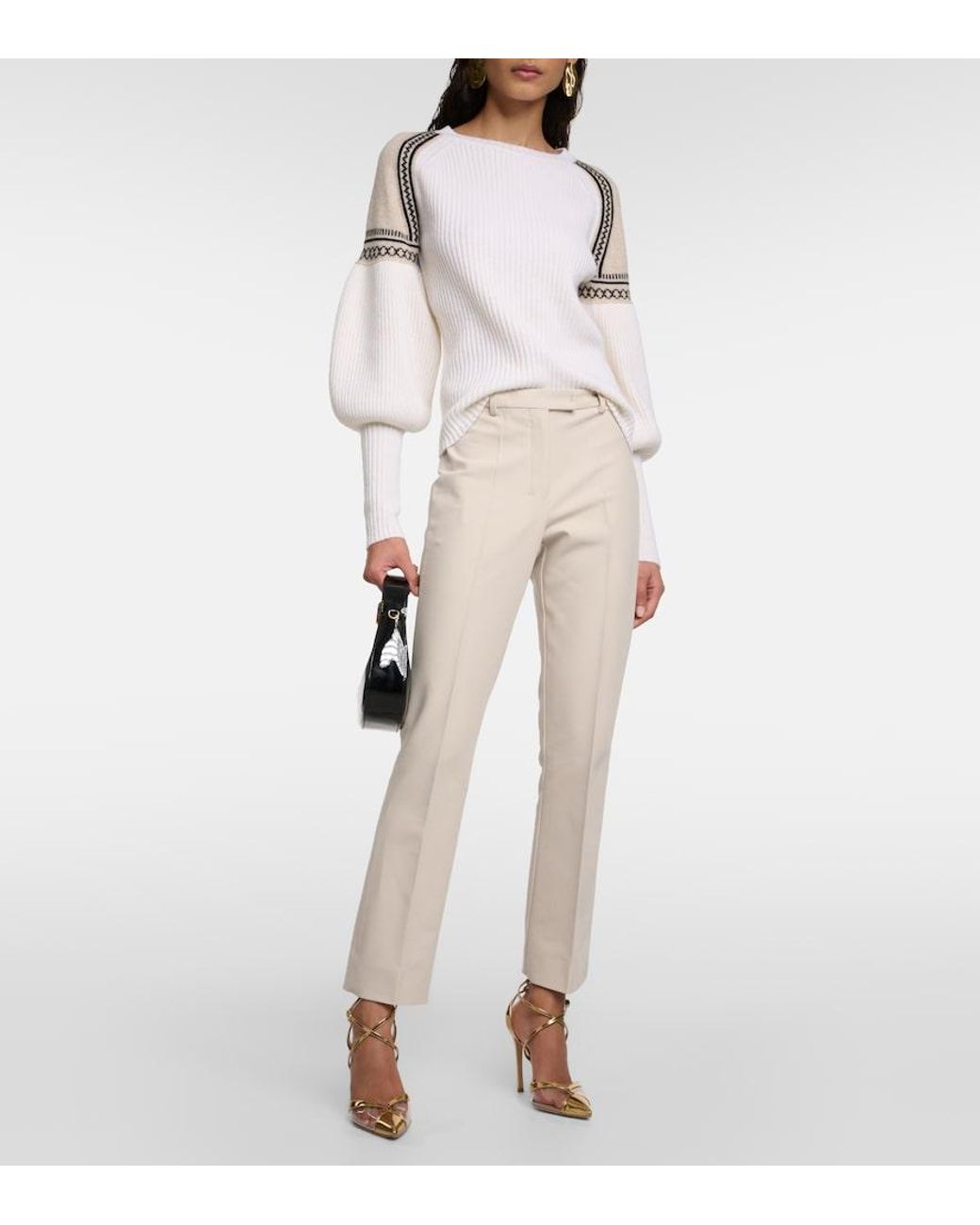 Max Mara Natural Fatina Cropped Straight Pants