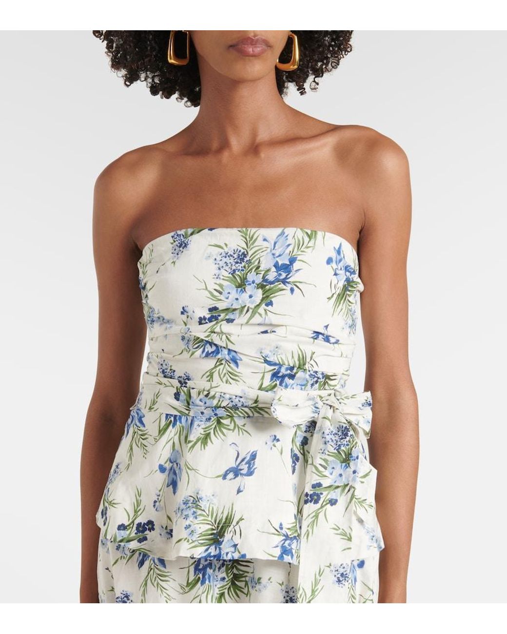 Top De Algodon Con Cinturon Veronica Beard de color White