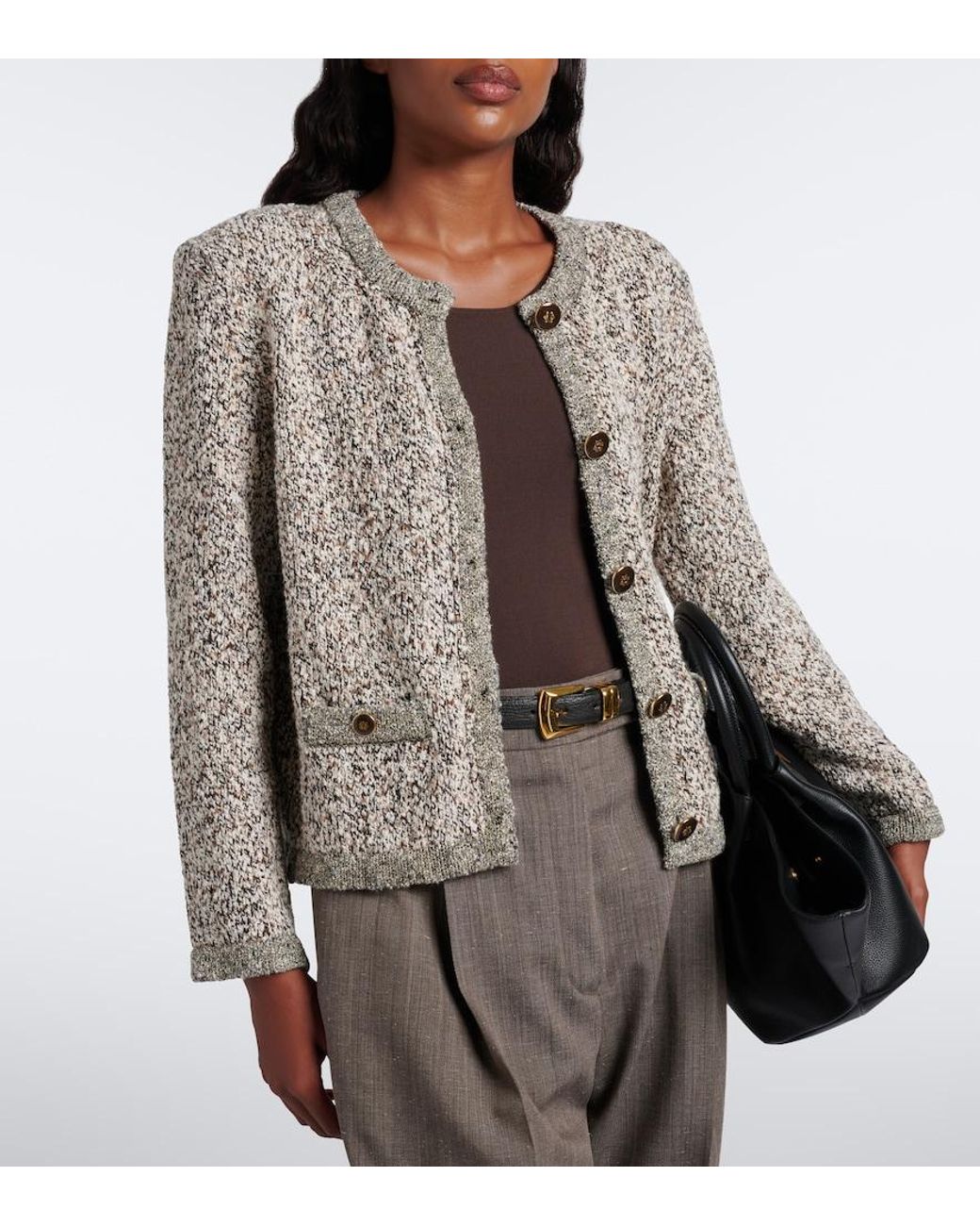 Veronica Beard Multicolor Rexton Knitted Cotton-Blend Cardigan