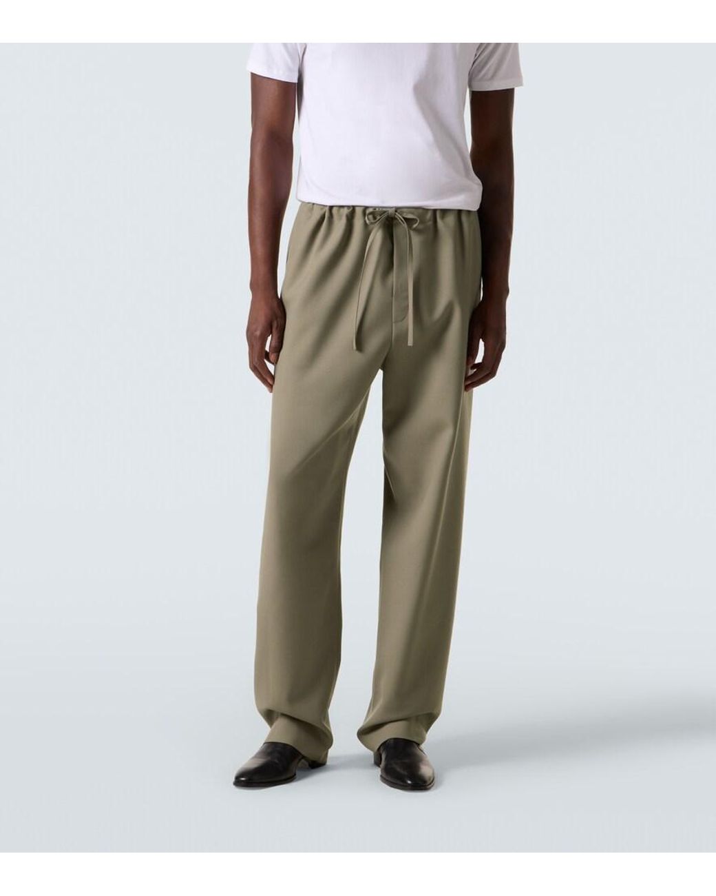 Calvin Klein Green Benjamin Wool Straight Pants for men