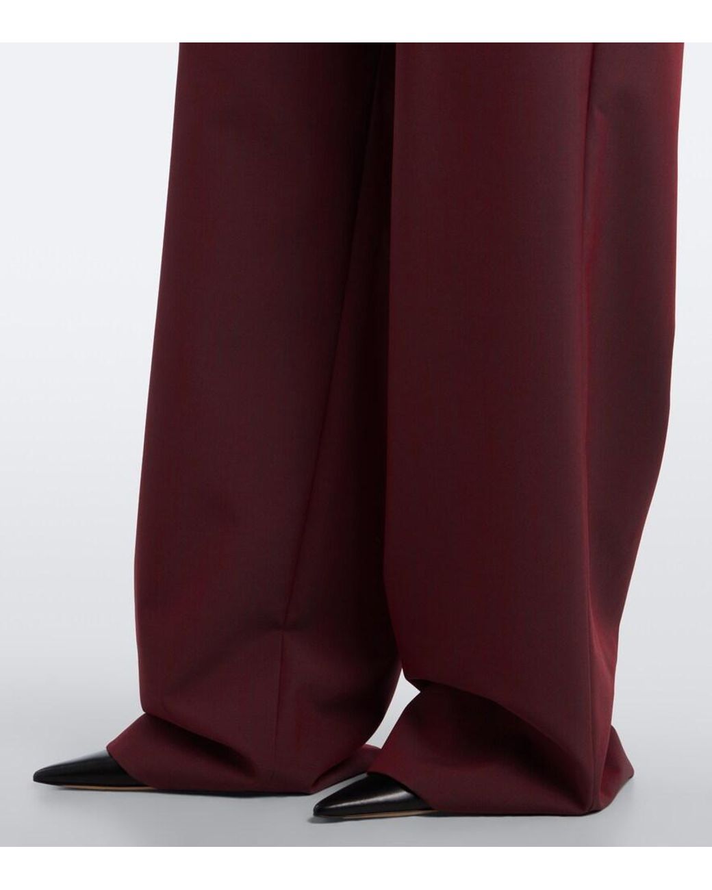 The Row Red Lowe Pleated Virgin Wool Straight Pants