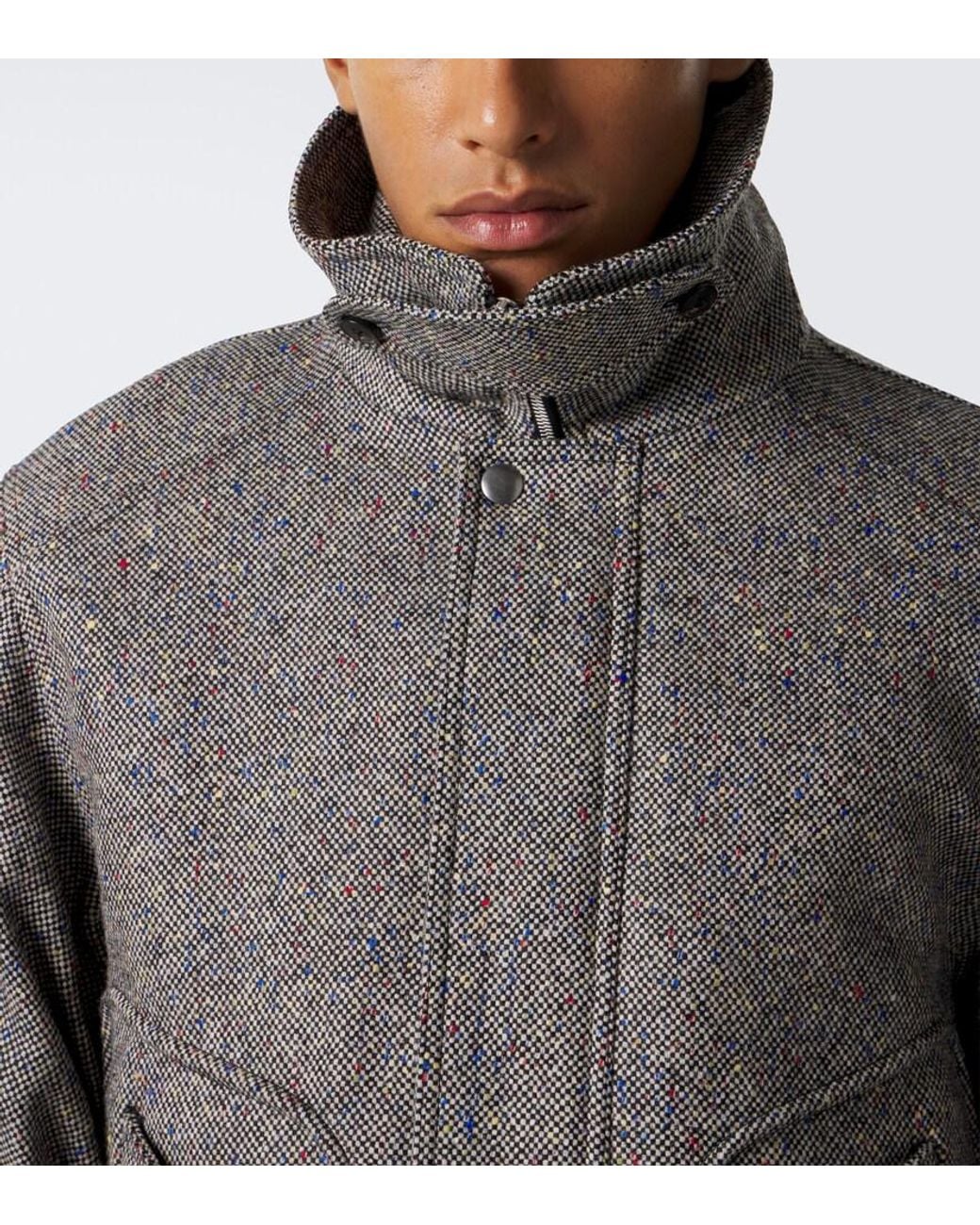 Dries Van Noten Gray Checked Wool Jacket for men