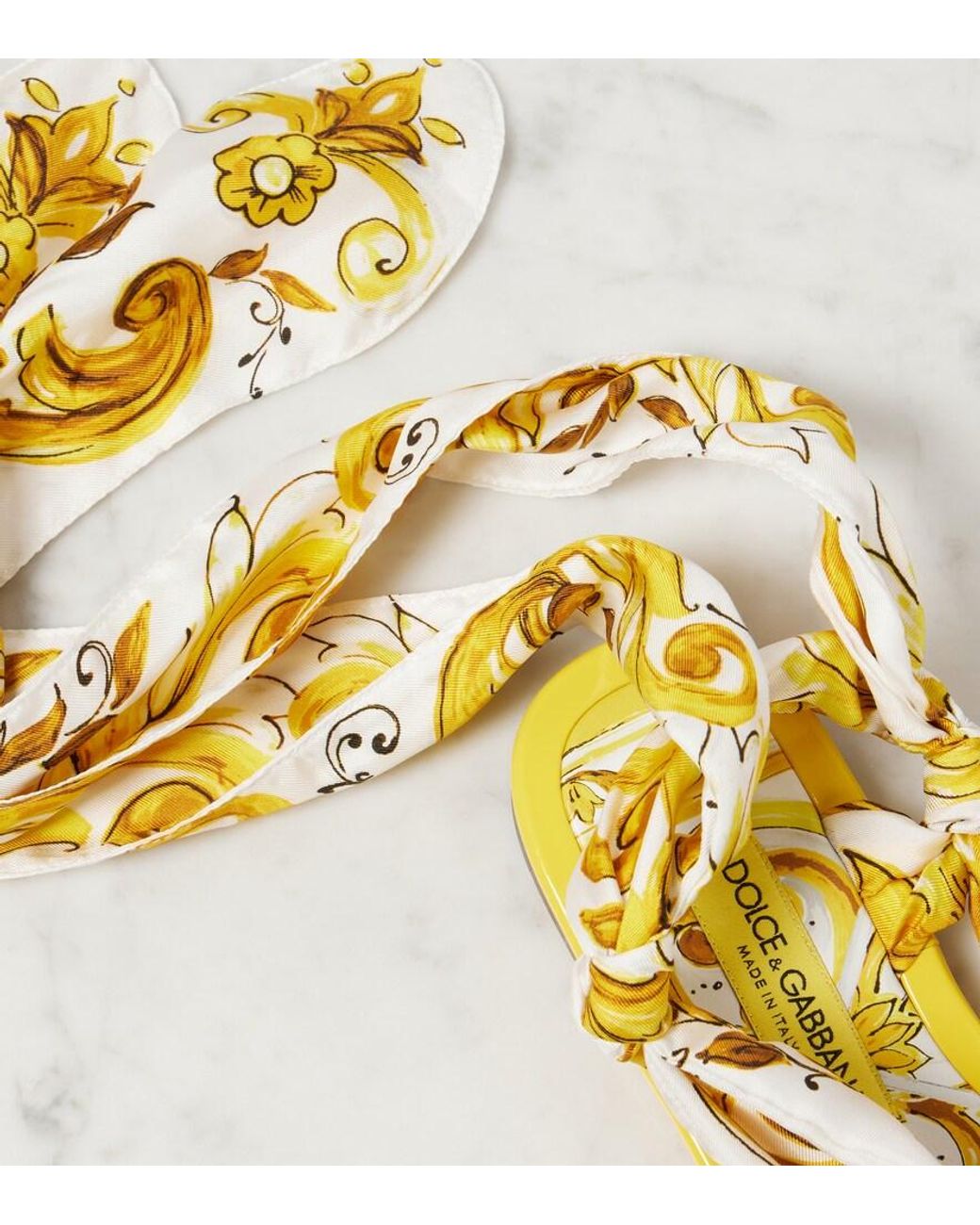 Dolce & Gabbana Metallic Printed Silk Twill Sandals