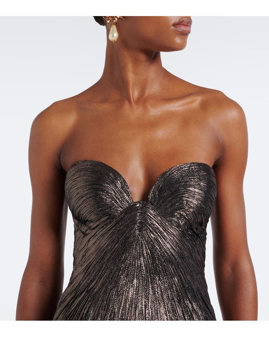 Maria Lucia Hohan Black Nadira Silk Bustier Gown