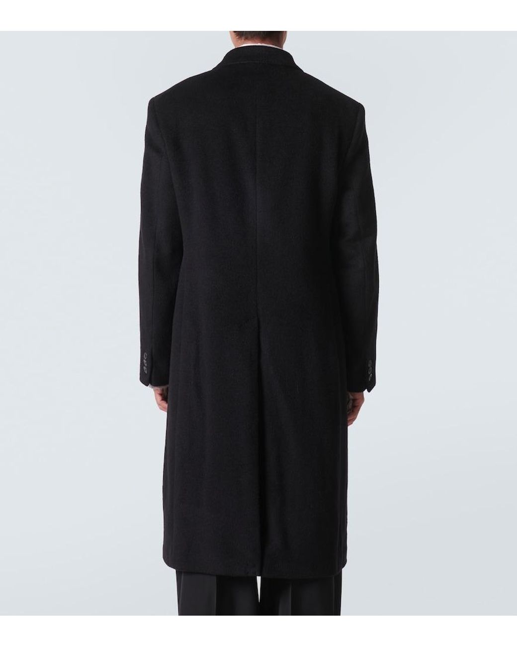 Our Legacy Black Whale Double-Breasted Mohair-Blend Coat for men