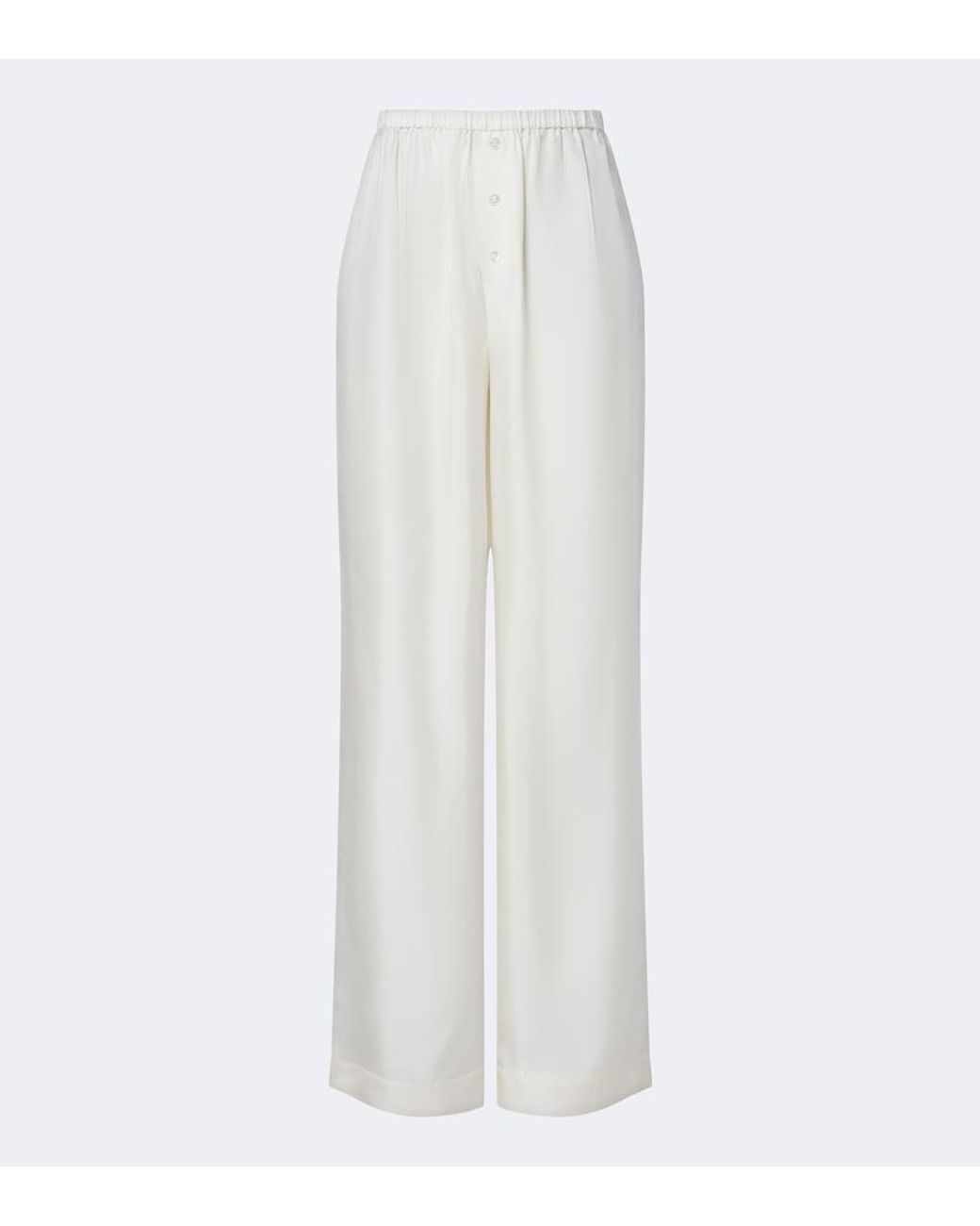 Rohe White Silk Wide-Leg Pants