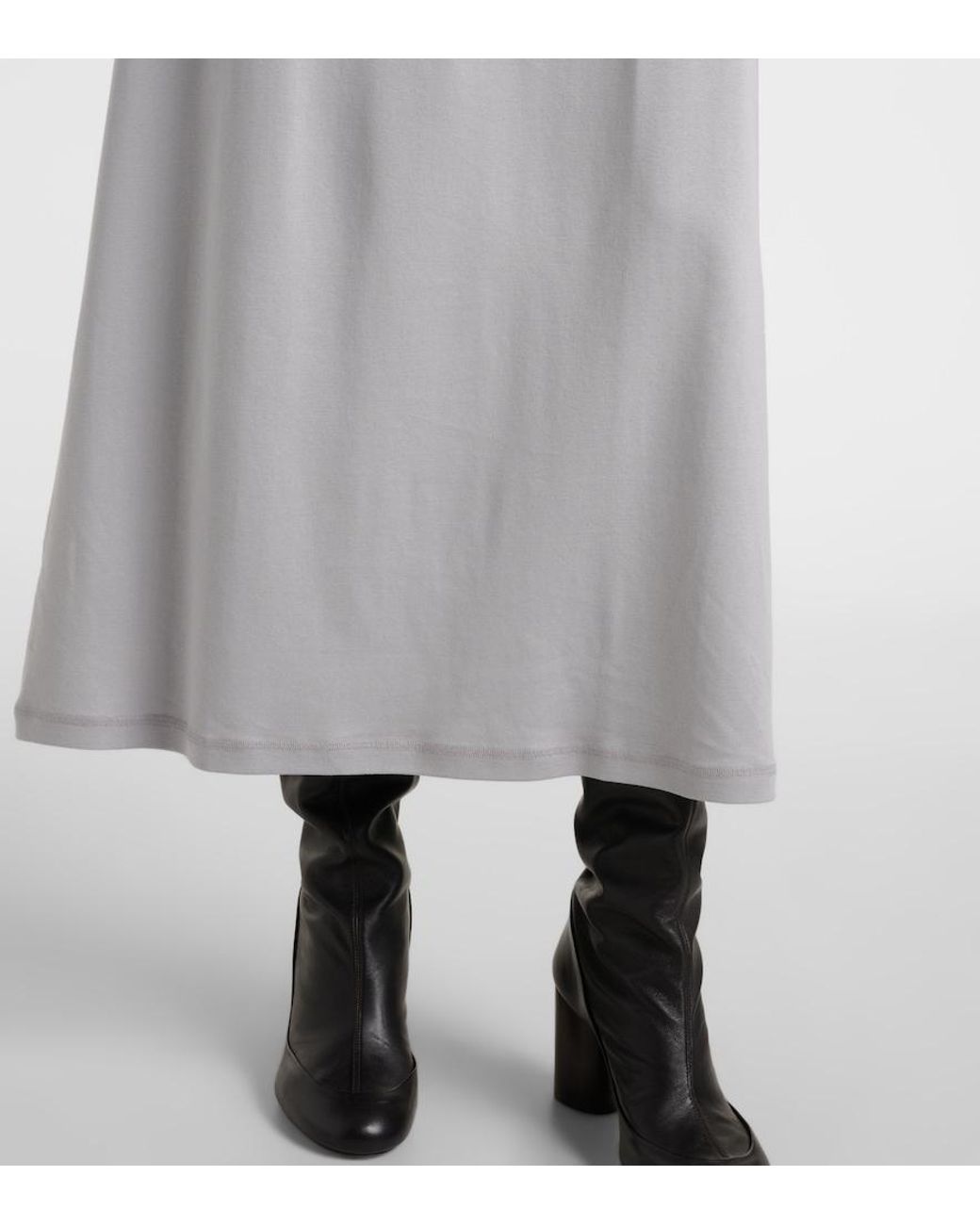 Vestido Midi De Algodon Con Cinturon Lemaire de color White