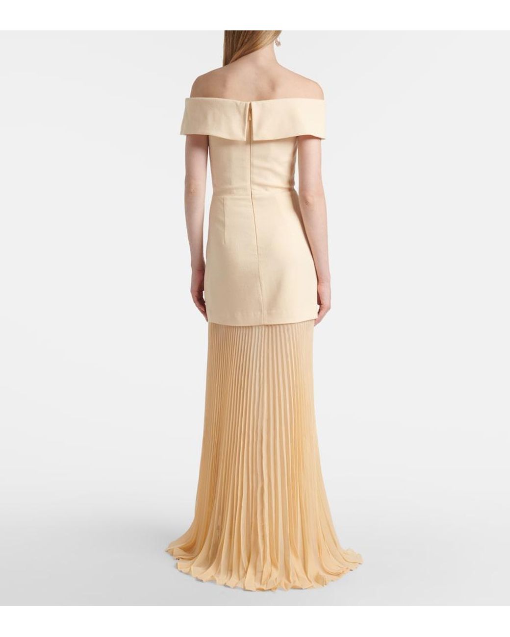 Rebecca Vallance Natural Rowan Pleated Maxi Dress