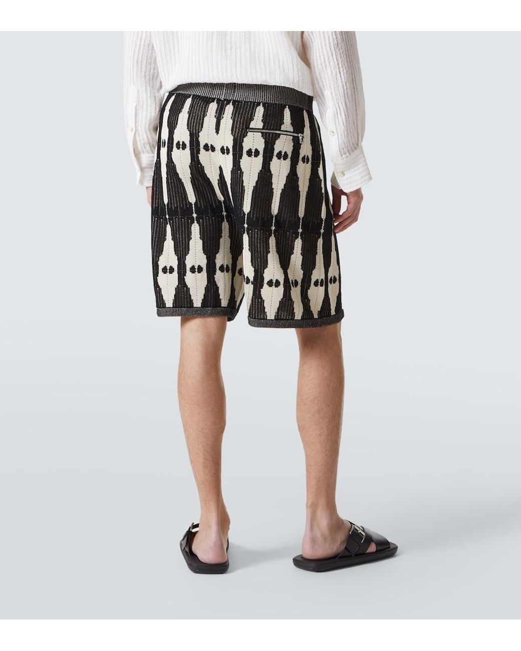 Commas Black Ritual Knitted Jacquard Shorts for men