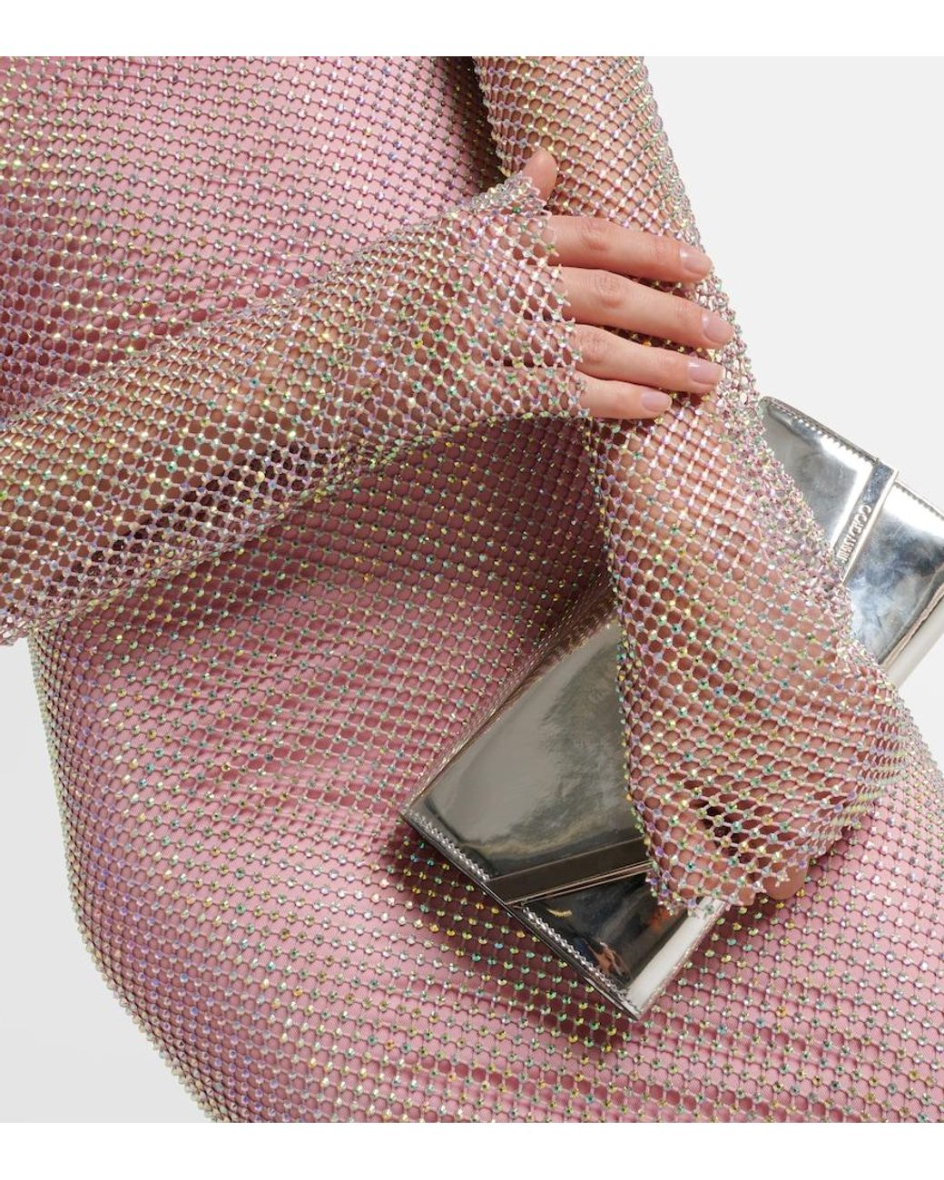 Sportmax Pink Embellished Mesh Gown