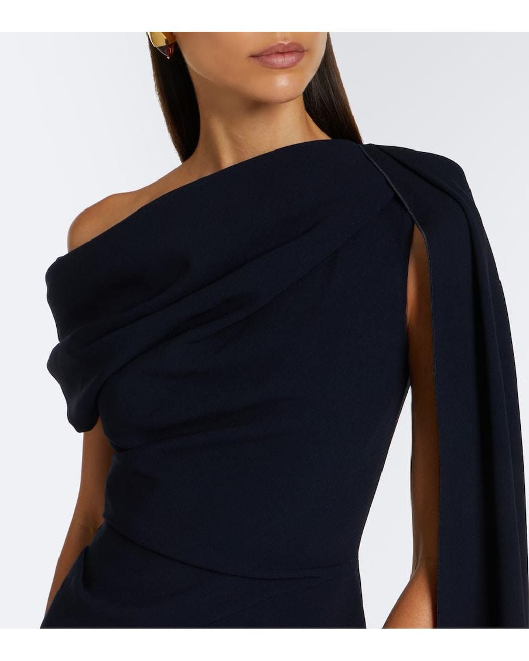 Roksanda Blue Maite Caped Crepe Midi Dress