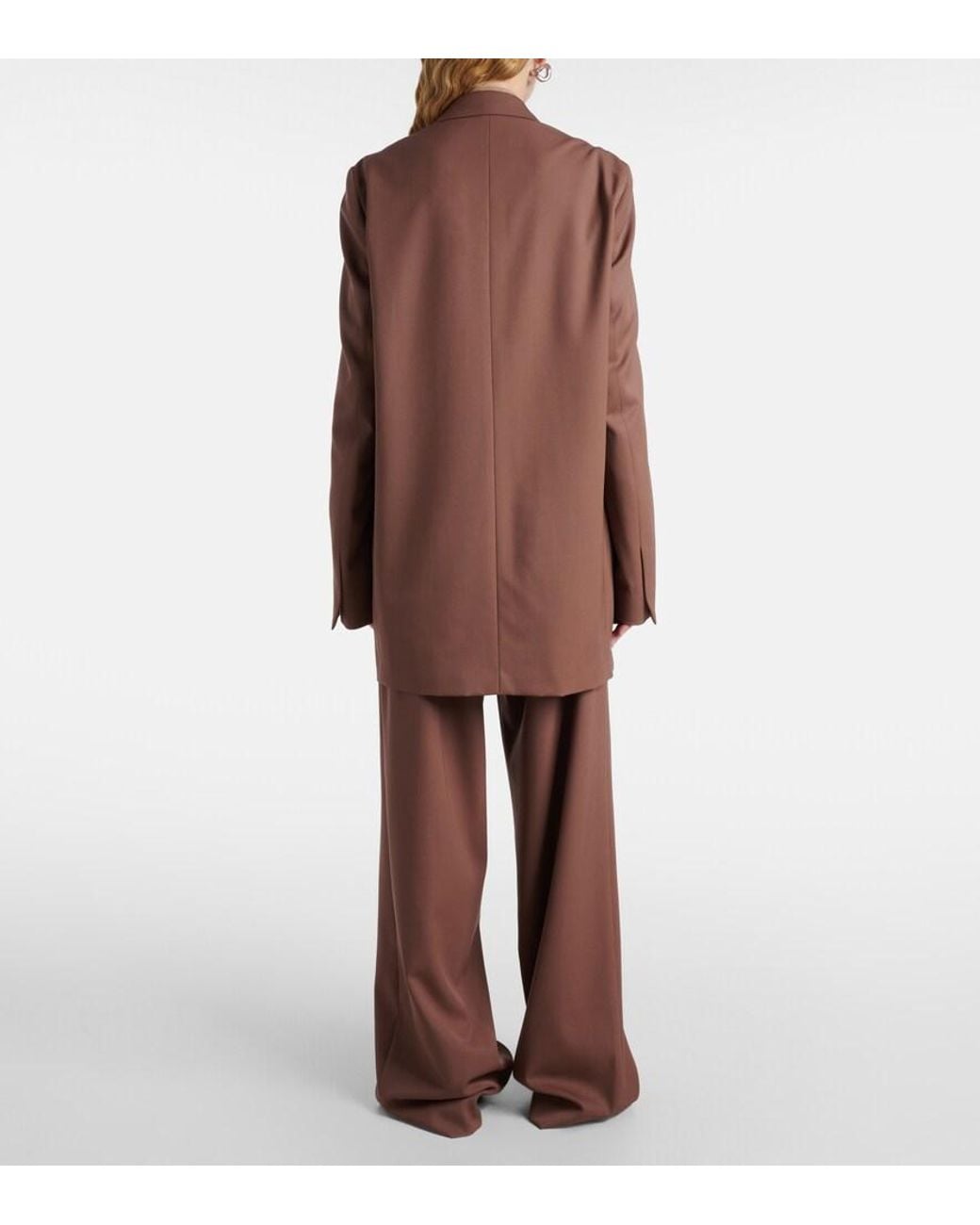 Dries Van Noten Brown Oversize-Blazer Aus Wolle