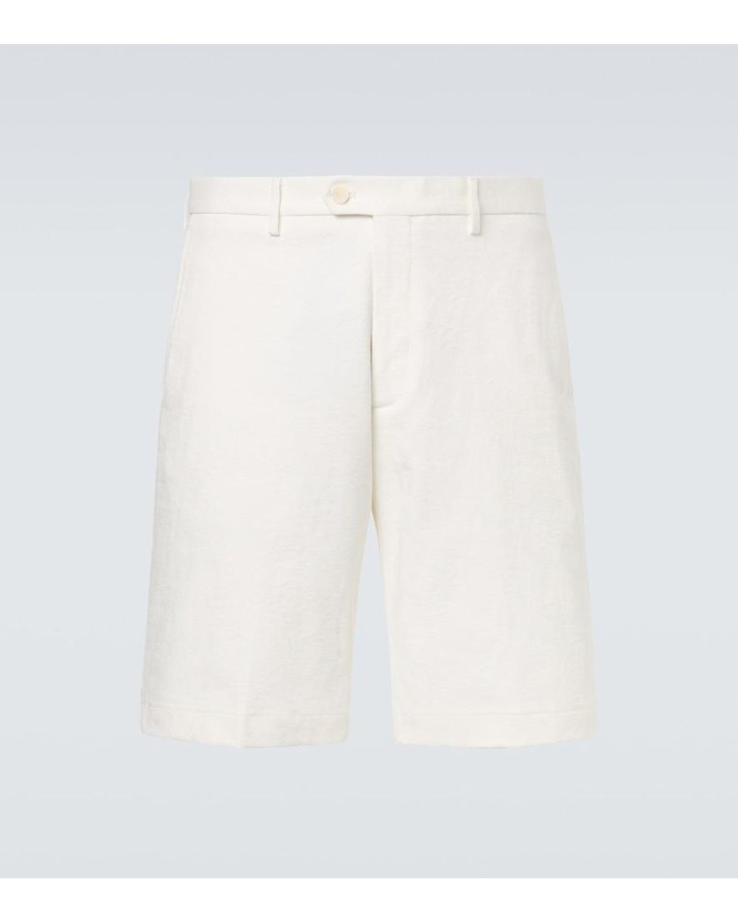Etro White Cotton-Blend Bermuda Shorts for men