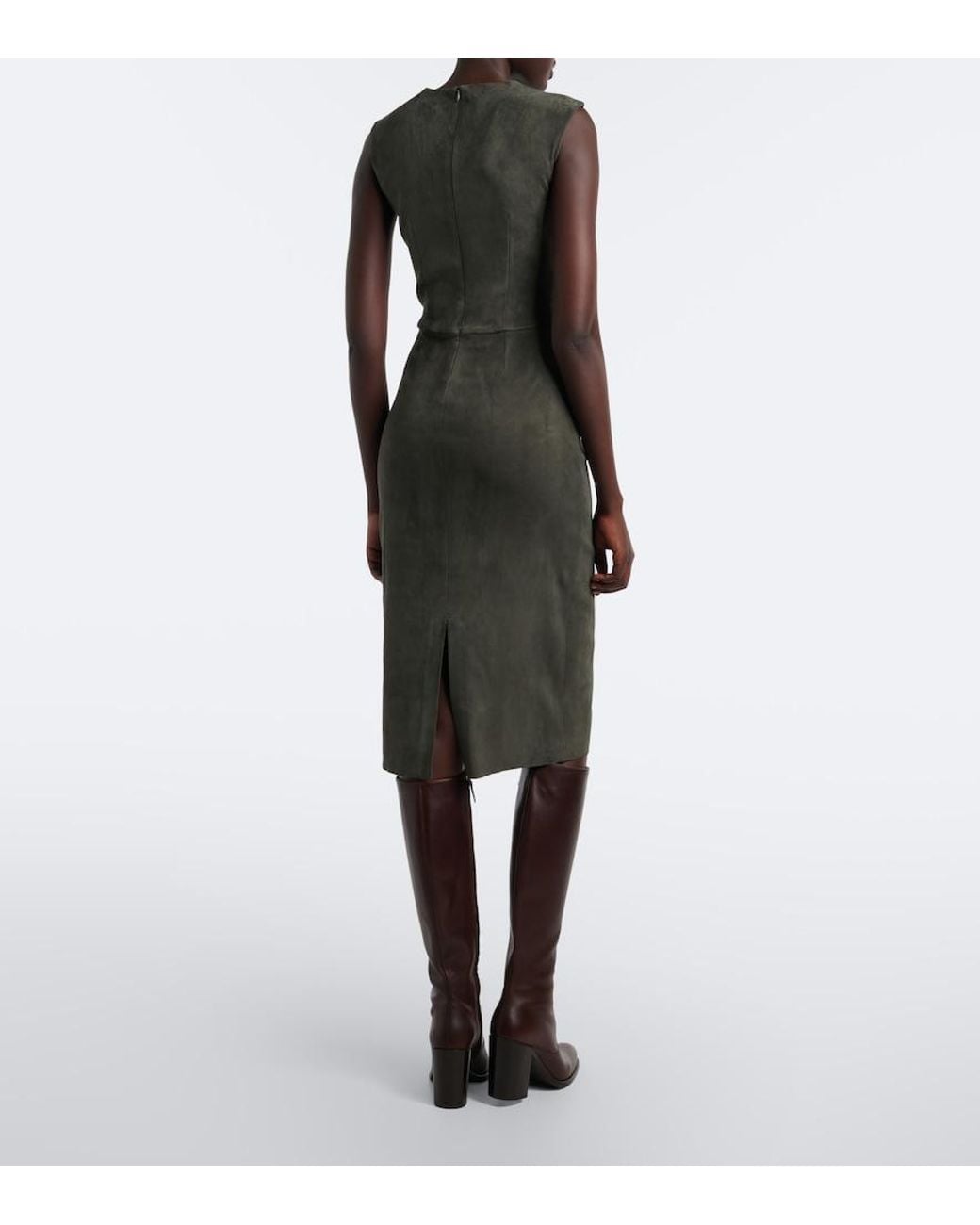 Stouls Black Evita Suede Midi Dress