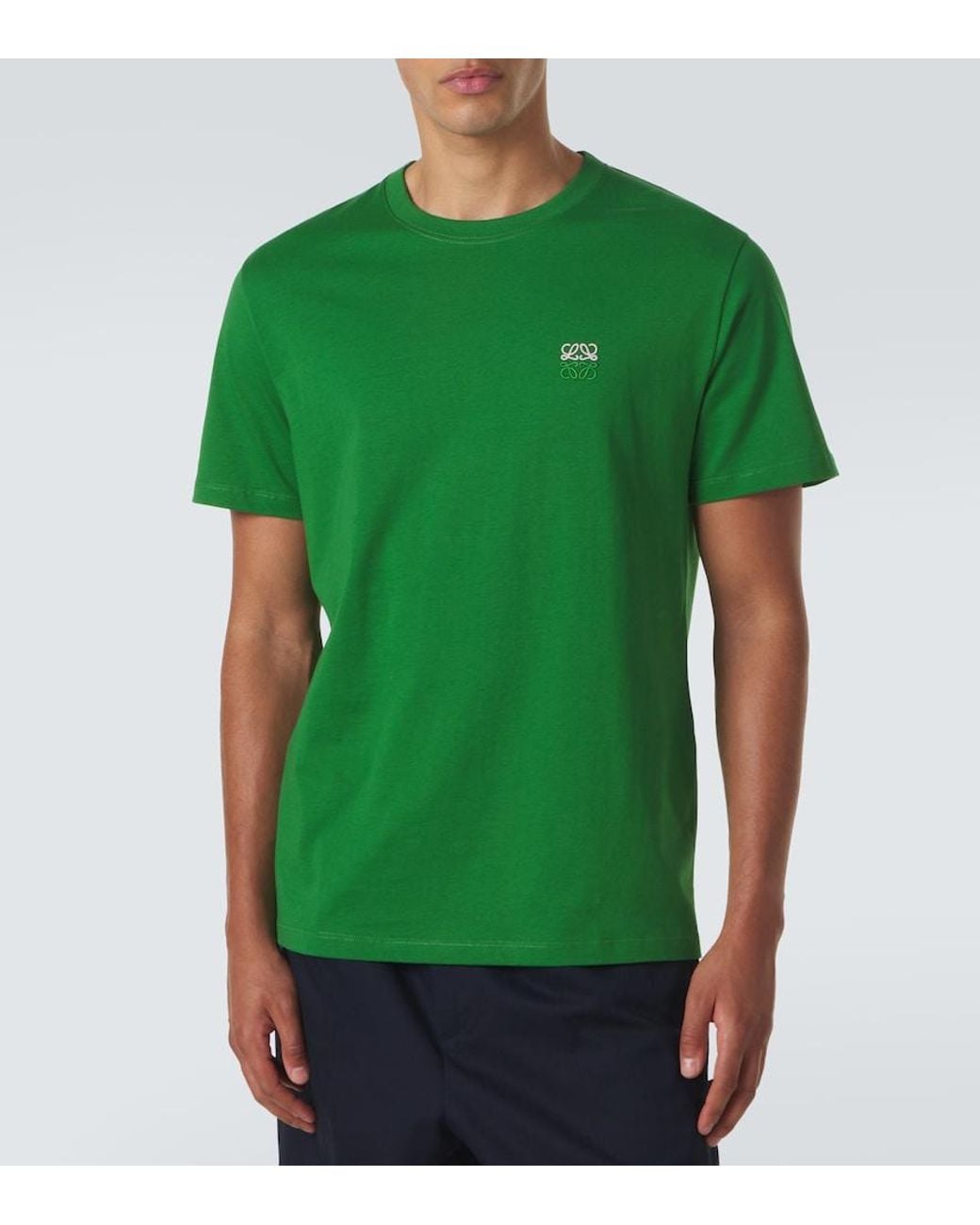 Loewe Green Anagram Cotton Jersey T-Shirt for men